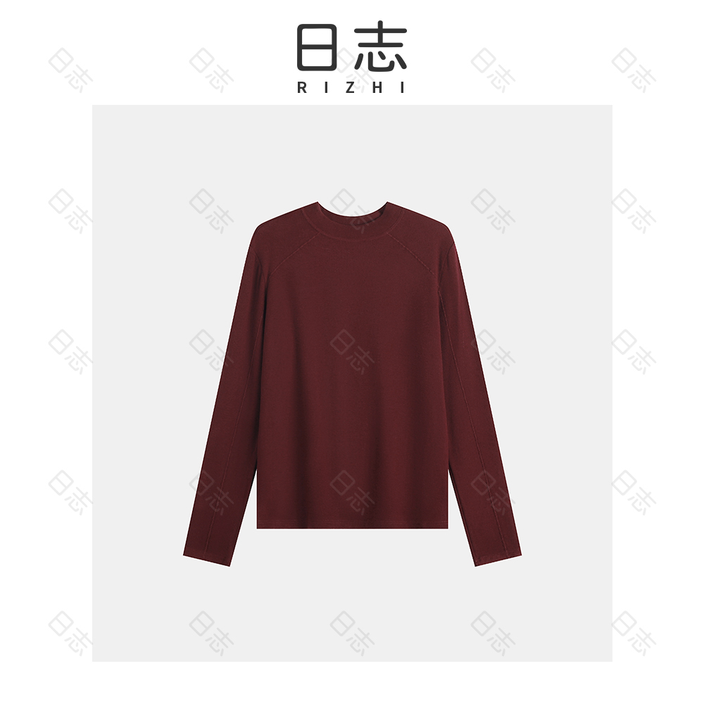 日志【含山羊绒】长袖纯色百搭半高领精致打底衫DD54U321