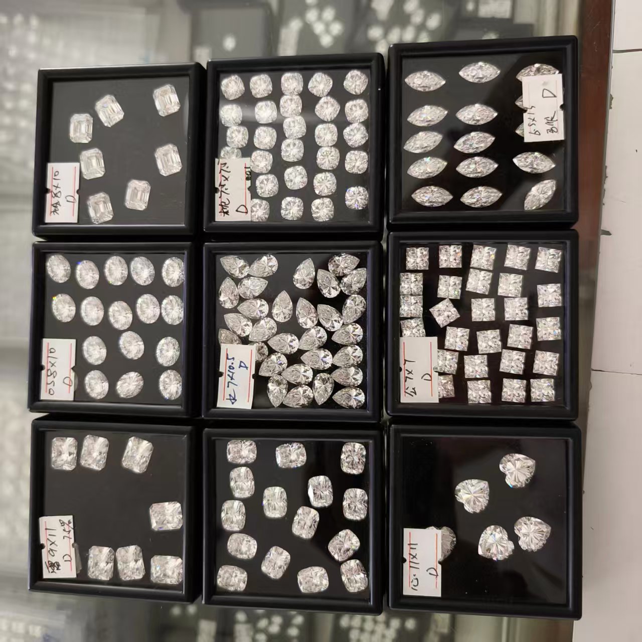 新品（带证书）超闪D色无暇异形莫桑钻裸石0.5ct-4克拉美甲DIY钻饰