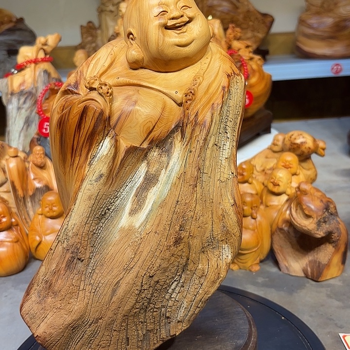 柏木太行崖柏弥勒佛