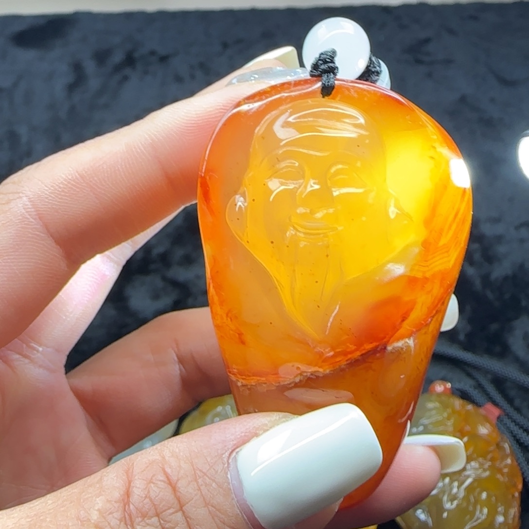 玛瑙/玉髓合金吊坠(赠链)