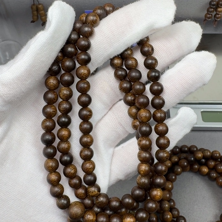 沉香手串0.6白棋108颗手串