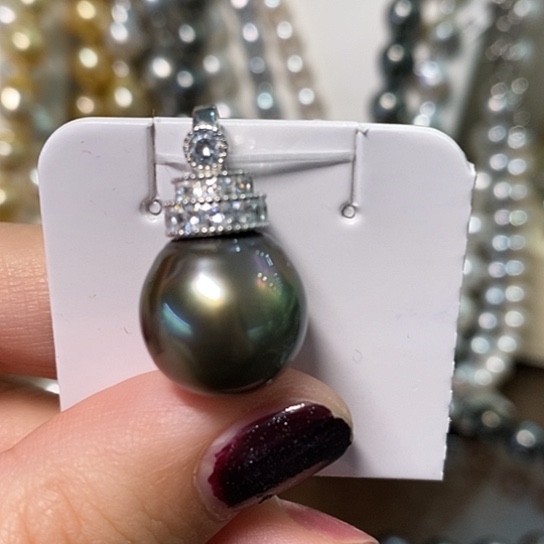 海水珍珠颈饰银S925镶嵌14.3