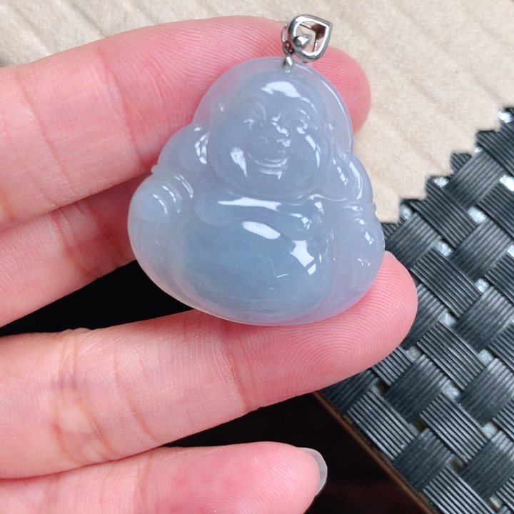 曦***宝吊坠(不含链)18K金镶嵌翡翠