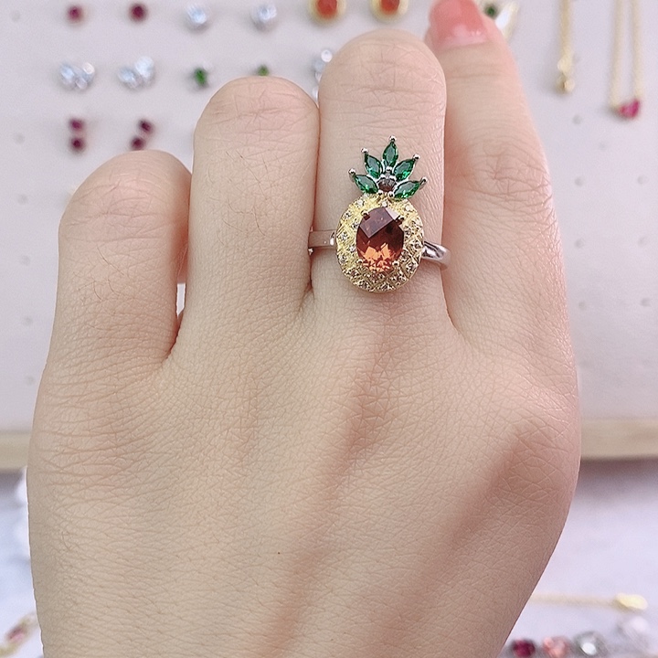 水晶戒指银S925镶嵌戒指