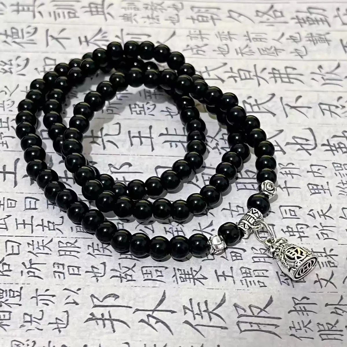 K50黑曜石多圈手串（无礼盒）