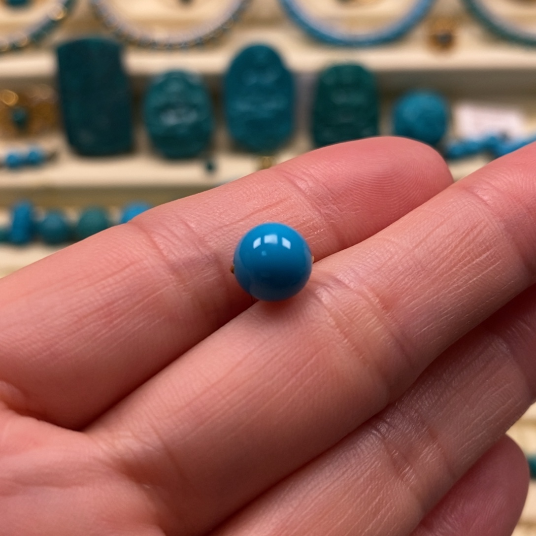 未镶嵌绿松石珠宝奇石直径7.7圆珠