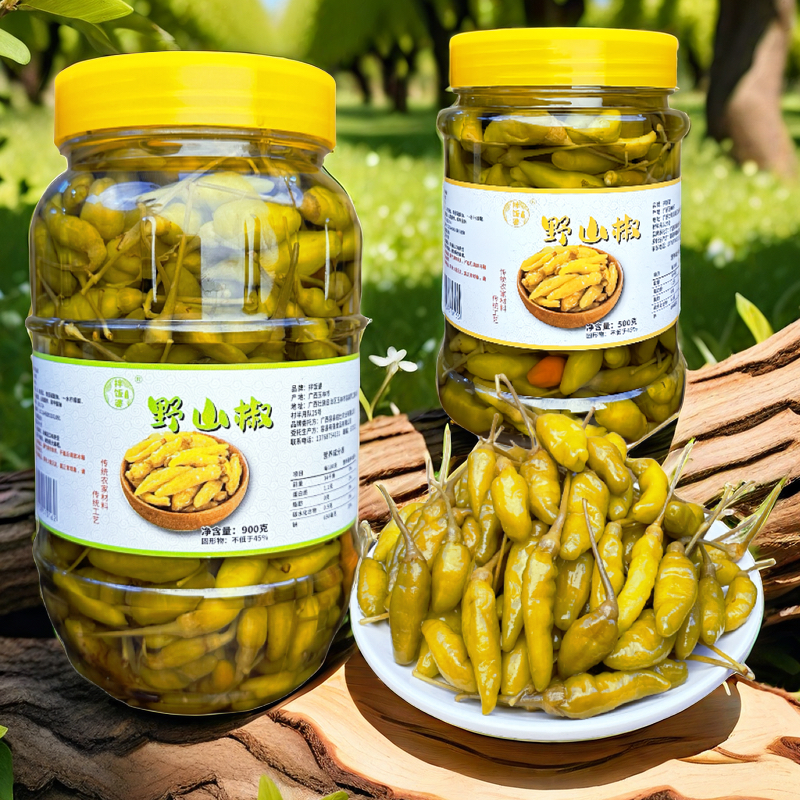 广西特产酸辣泡椒腌制小米辣野山椒下饭菜瓶装烤鱼佐料