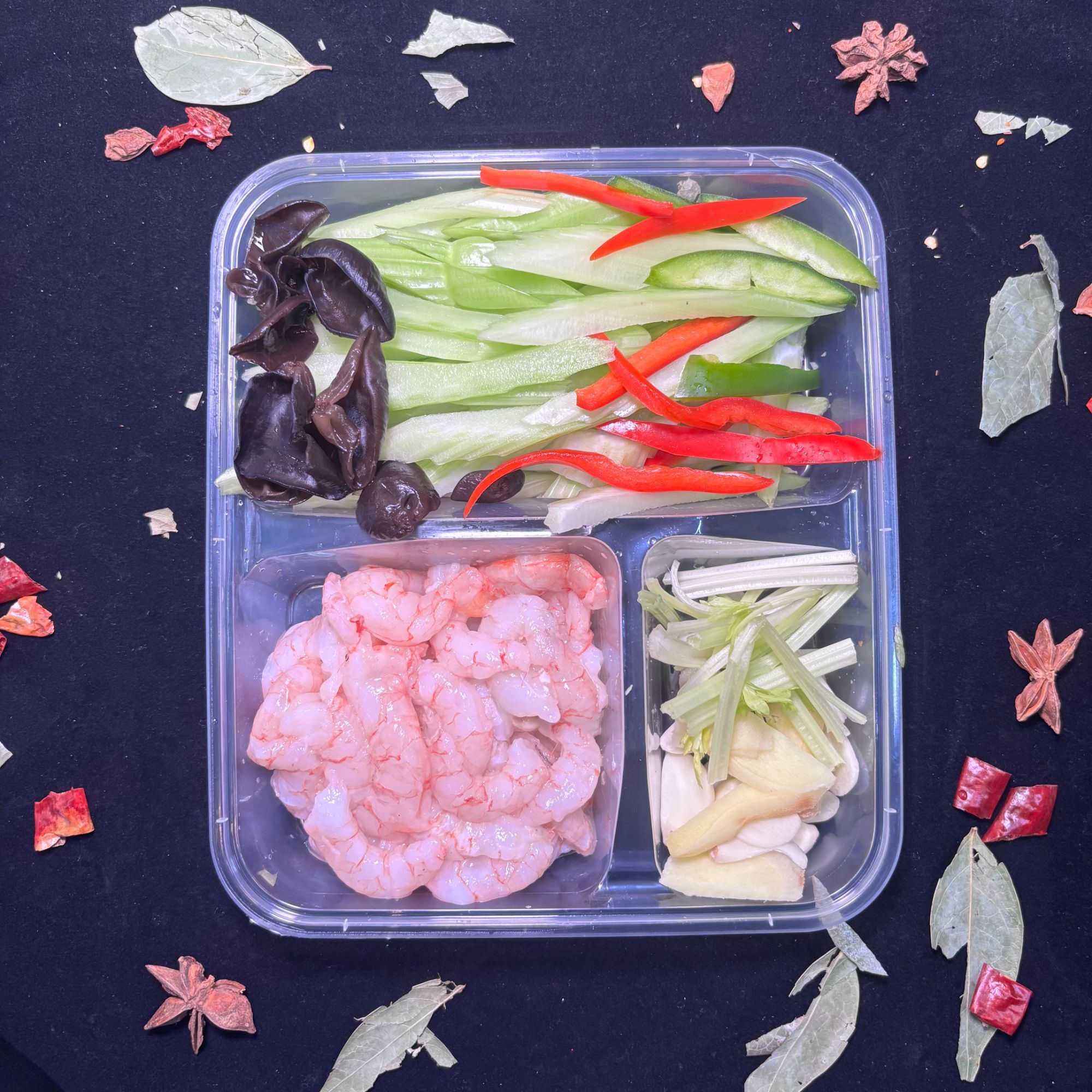 芹菜炒虾仁（深海红虾仁）