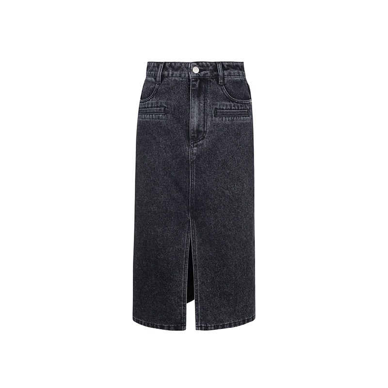 【籽言专属】商场同款春秋新品高腰开叉直筒牛仔半裙N162A41594