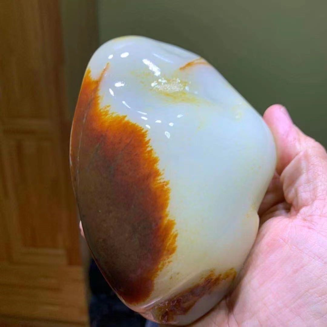 红皮油细无修真皮原石天然雕刻收藏佳品