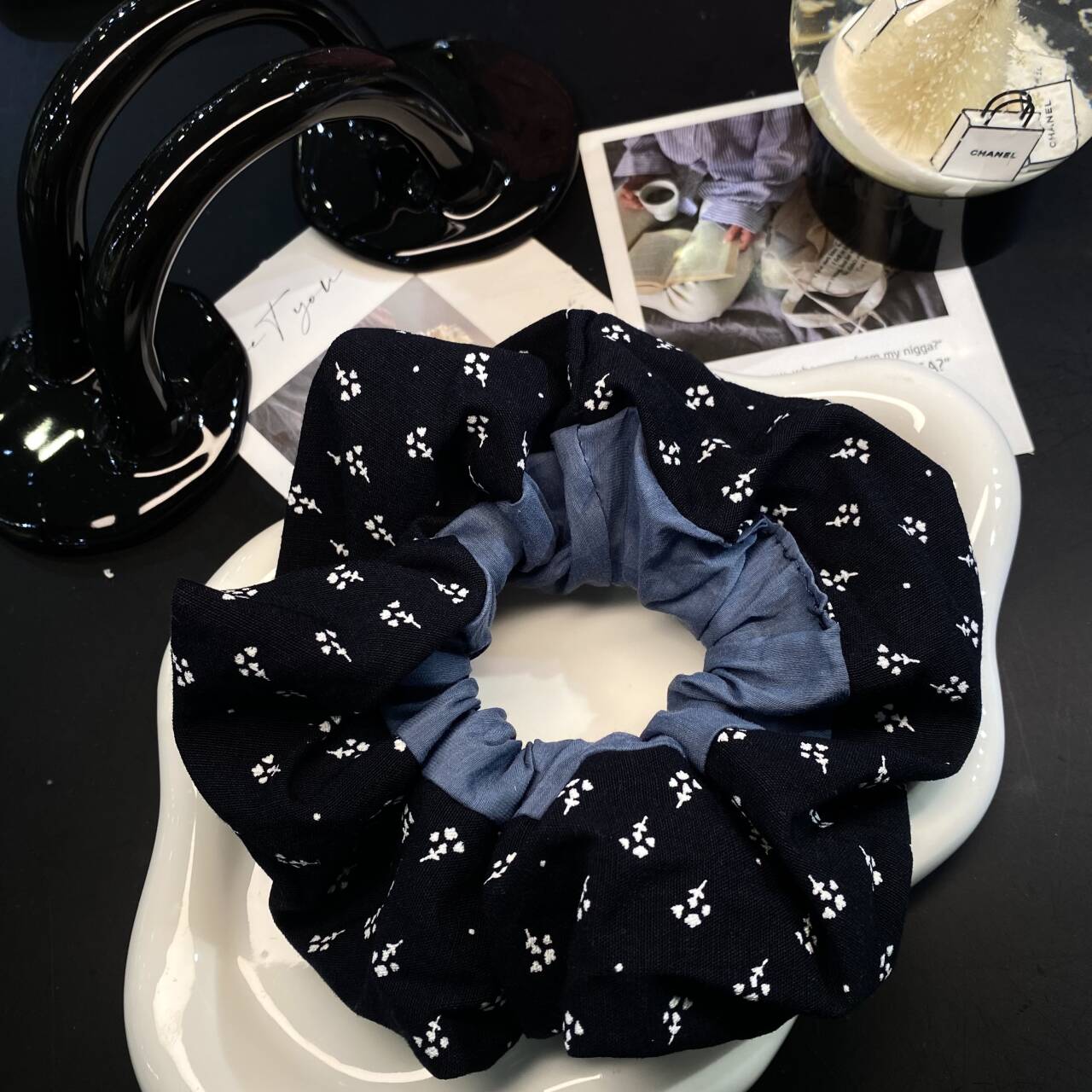 印花蕾边发圈4905