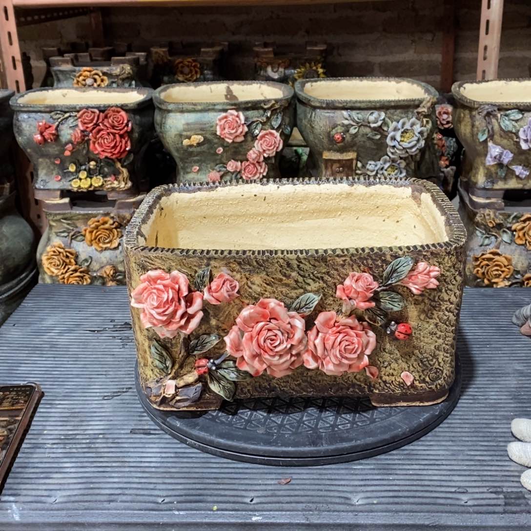 红陶青藤花器多肉花盆