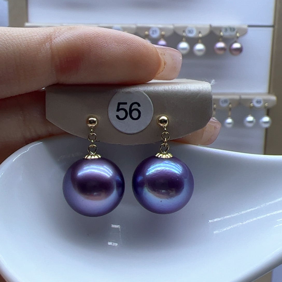 淡水珍珠耳饰18K金镶嵌