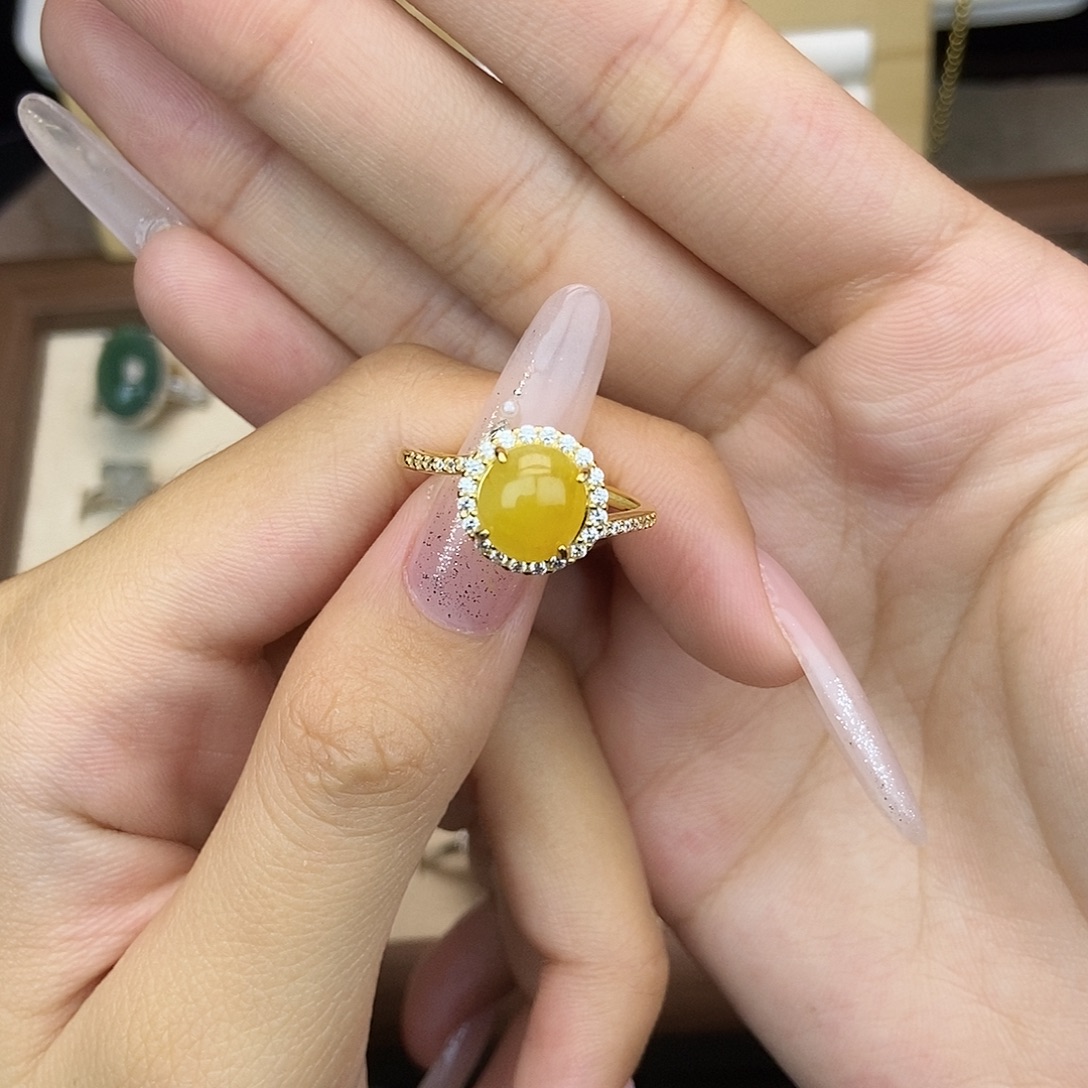 翡翠银S925镶嵌戒指07