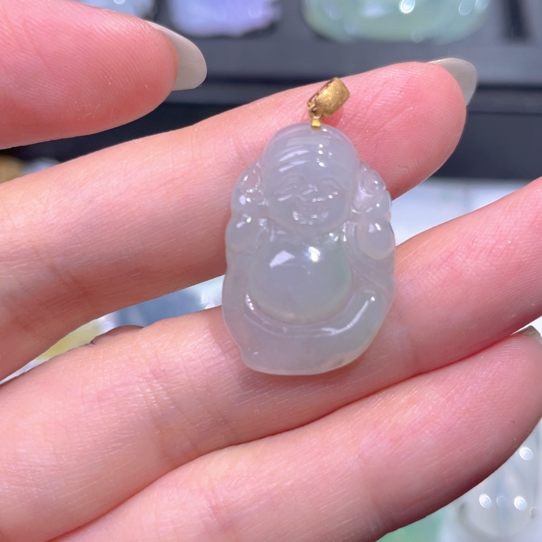 颈饰18K金镶嵌翡翠翡翠