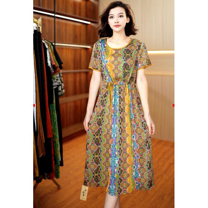 7345-34新款舒适时尚印花连衣裙