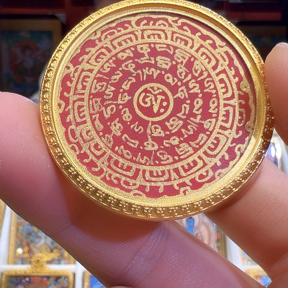 吊坠尼泊尔手绘六字真言