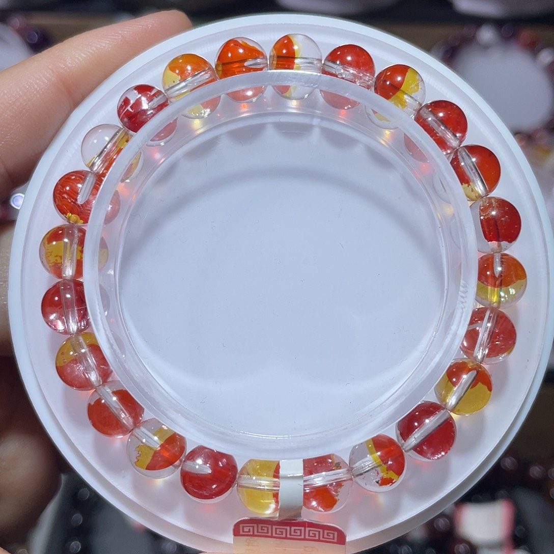 水晶未镶嵌手串锦鲤胶花手串