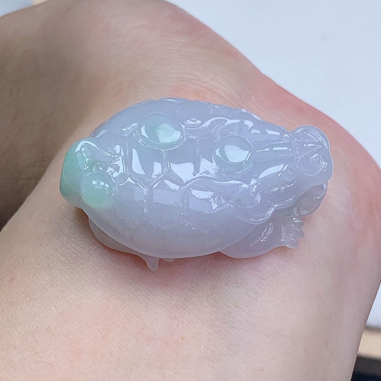 精雕 飘绿龙龟 吊坠 挂件 25.06g 正品天然A货翡翠玉石