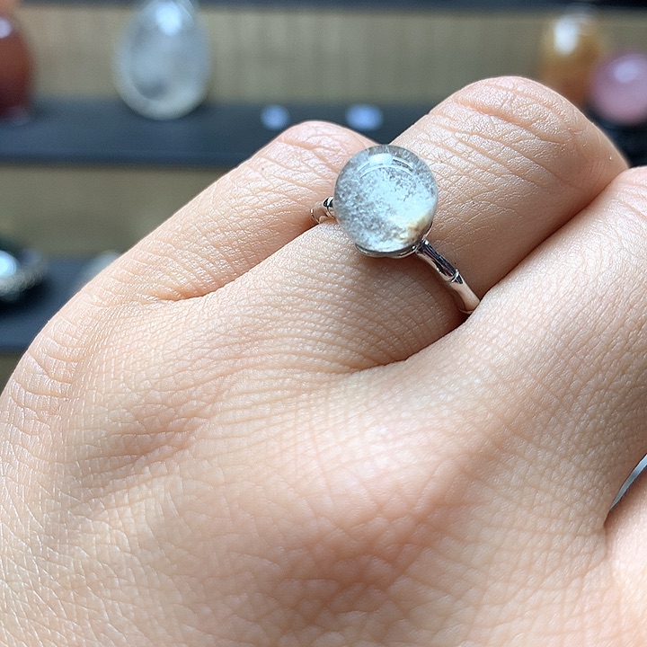 水晶水晶戒指银S925镶嵌