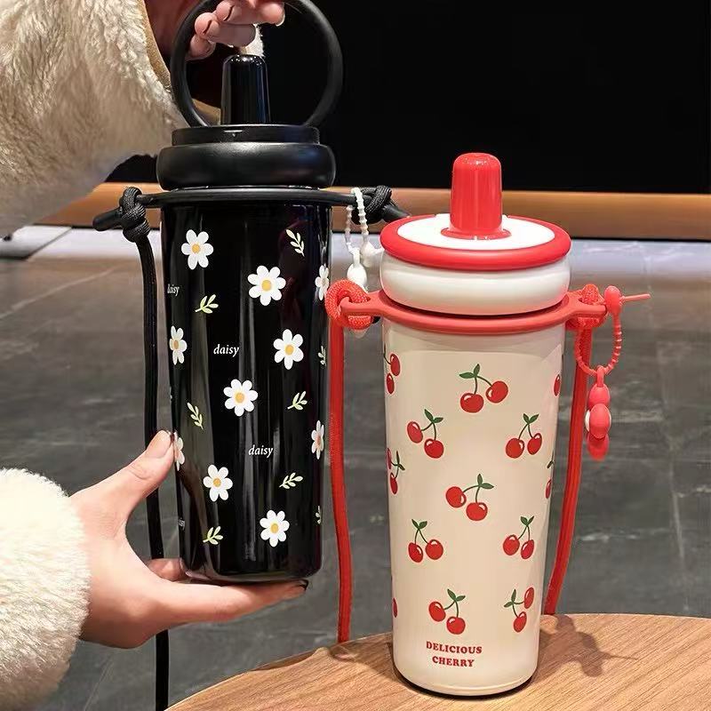 新款陶瓷内胆高颜值保温杯吸管杯2025大容量大冰霸车载杯