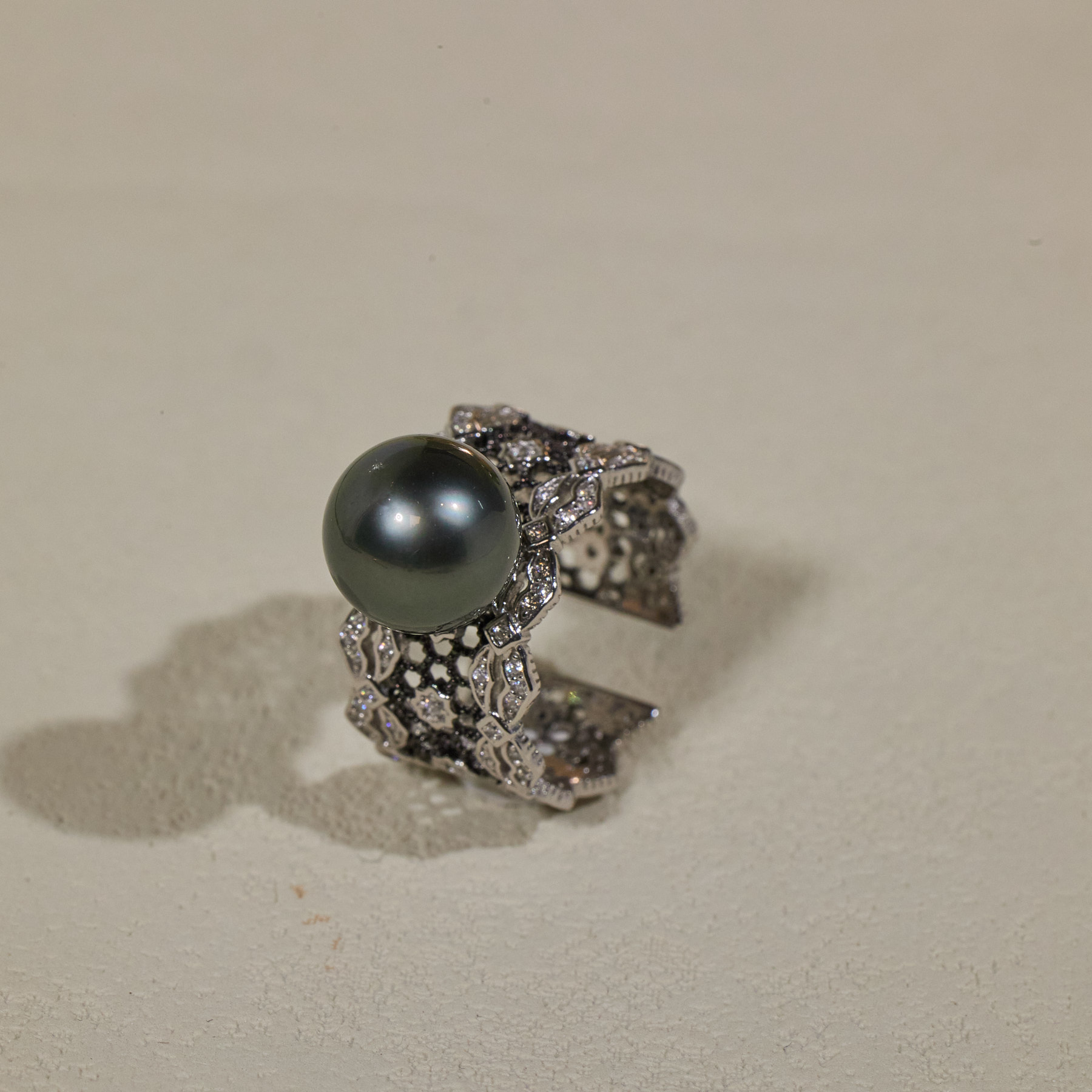 【玉峰珠宝丨安娜严选】海水黑珠戒指S925银【N7531】多样性发一