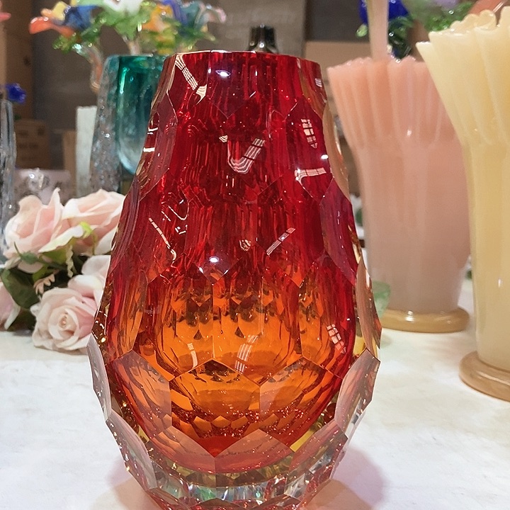 琉璃琉璃花瓶高24口5