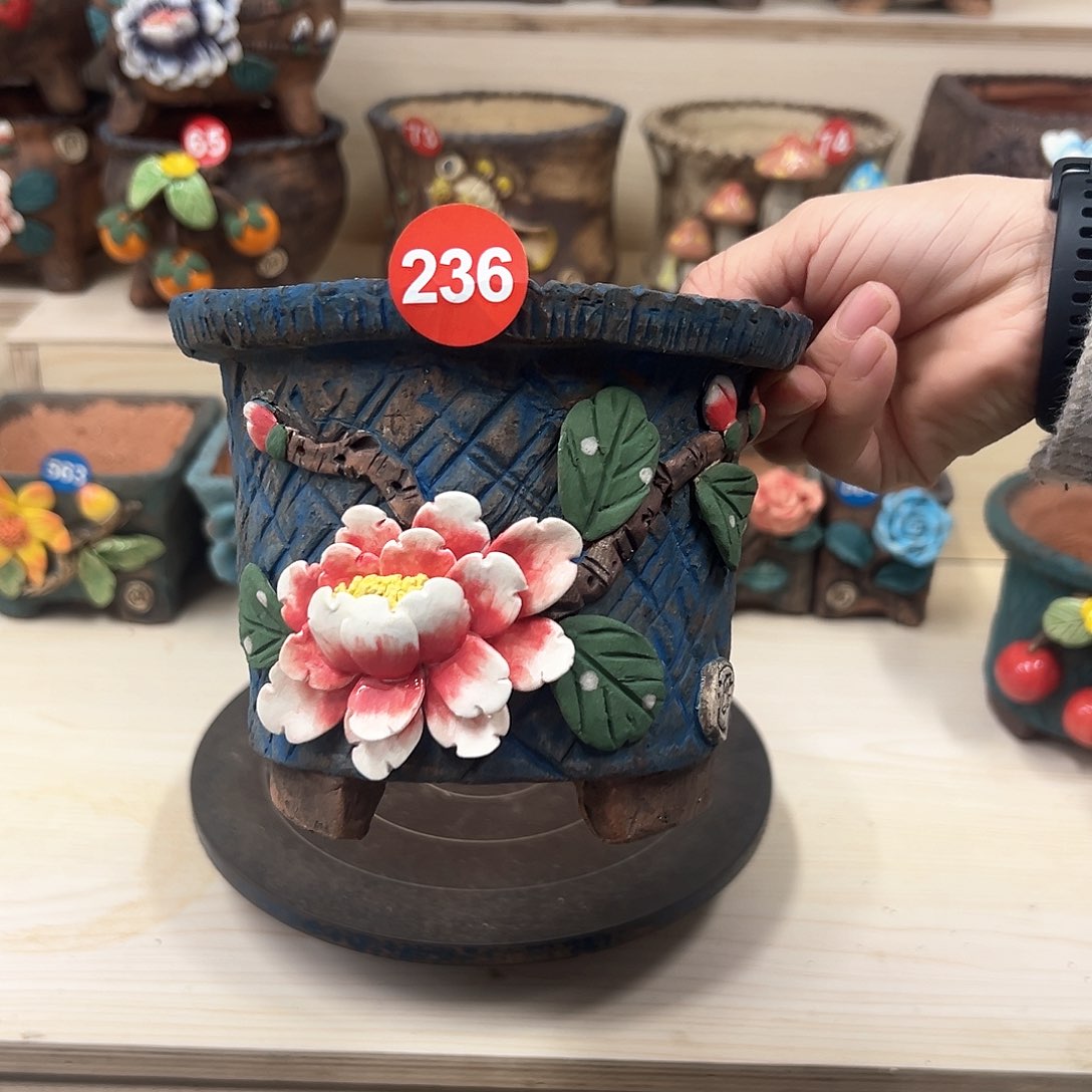 紫砂花盆236号内口13外高12