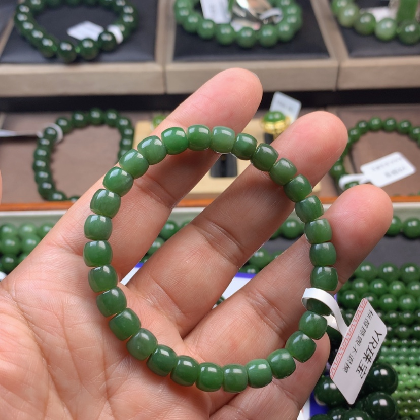 【闪购商品】和田玉（碧玉）手串未镶嵌7mm直切