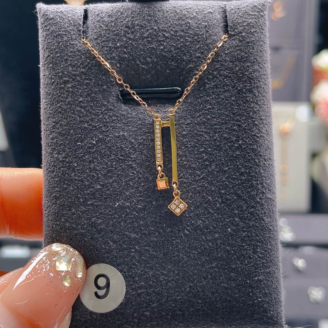 钻石项链18K金镶嵌T*套链