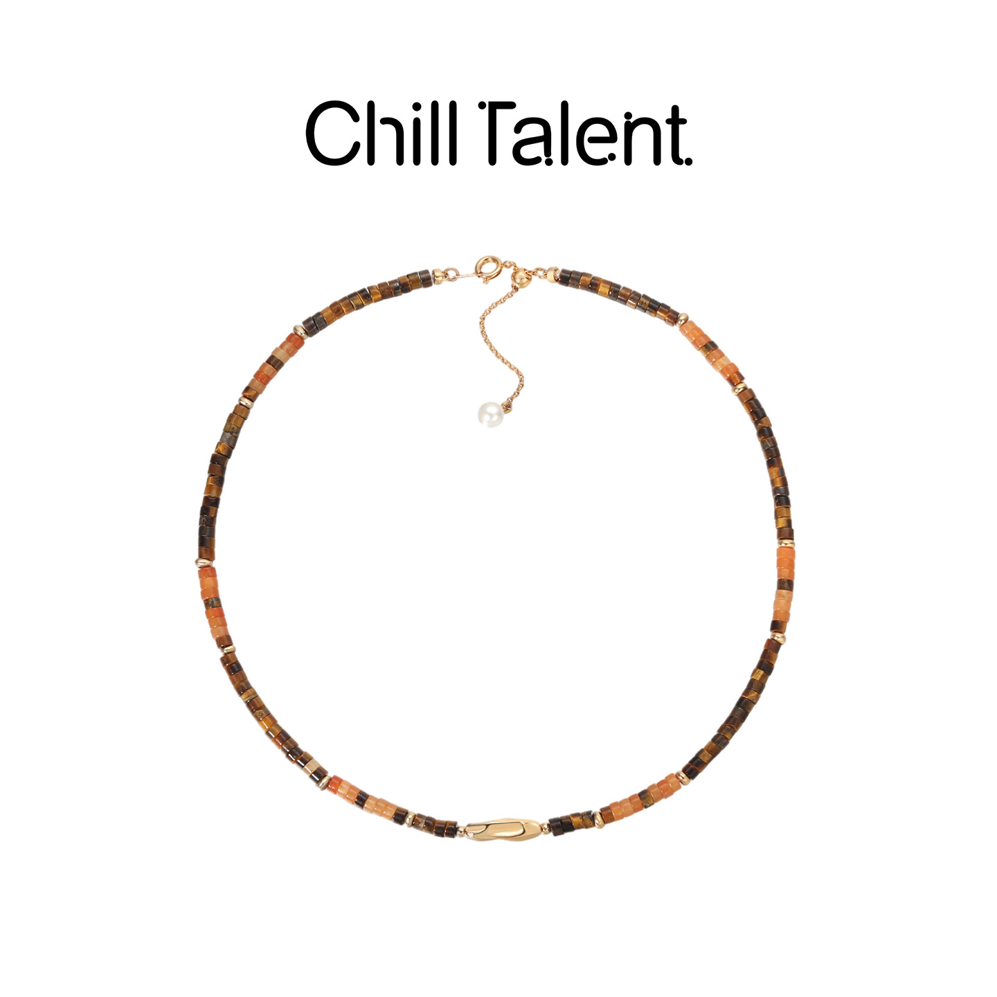 合金项链 CHILL TALENT 虎眼旺旺项链森系百搭复古轻奢简约