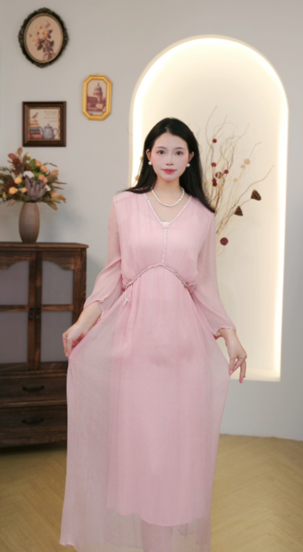 【2024-色彩party原创】重磅100桑蚕丝连衣裙C5410-7