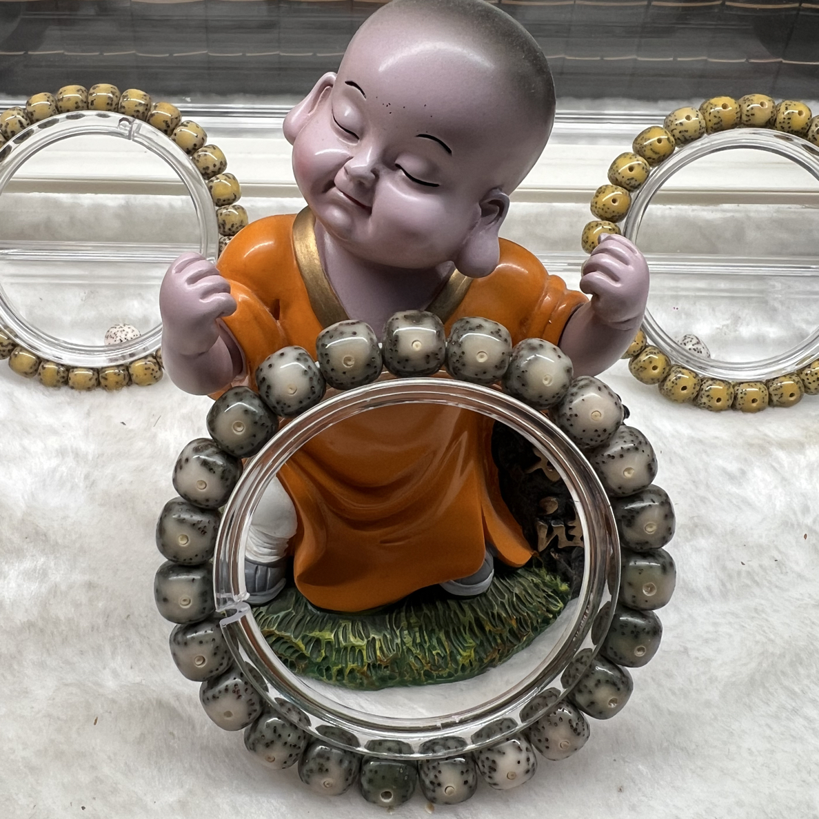 10糯冰绿双留白海南原生态星月菩提手串