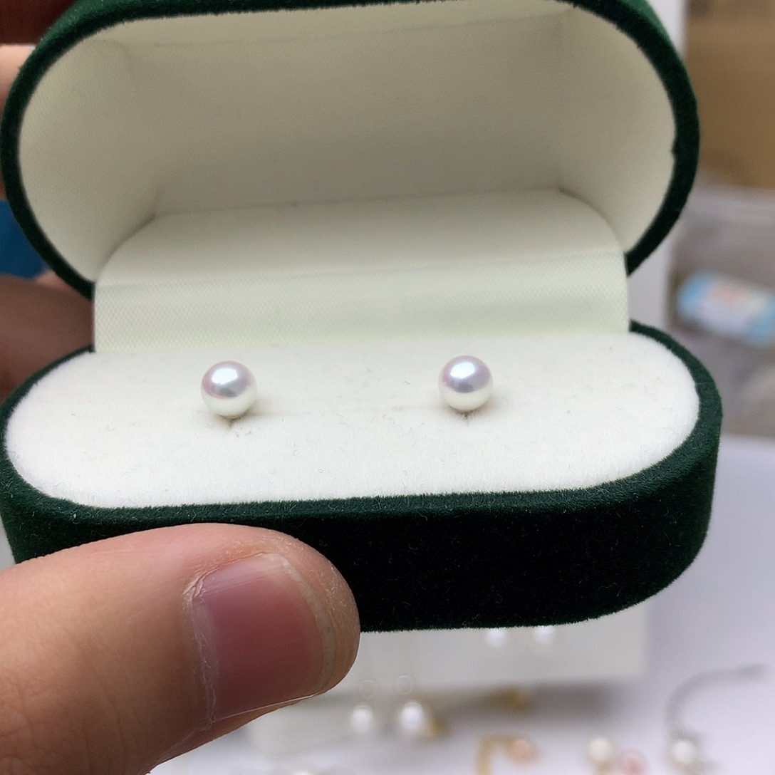 淡水珍珠耳饰银S925镶嵌