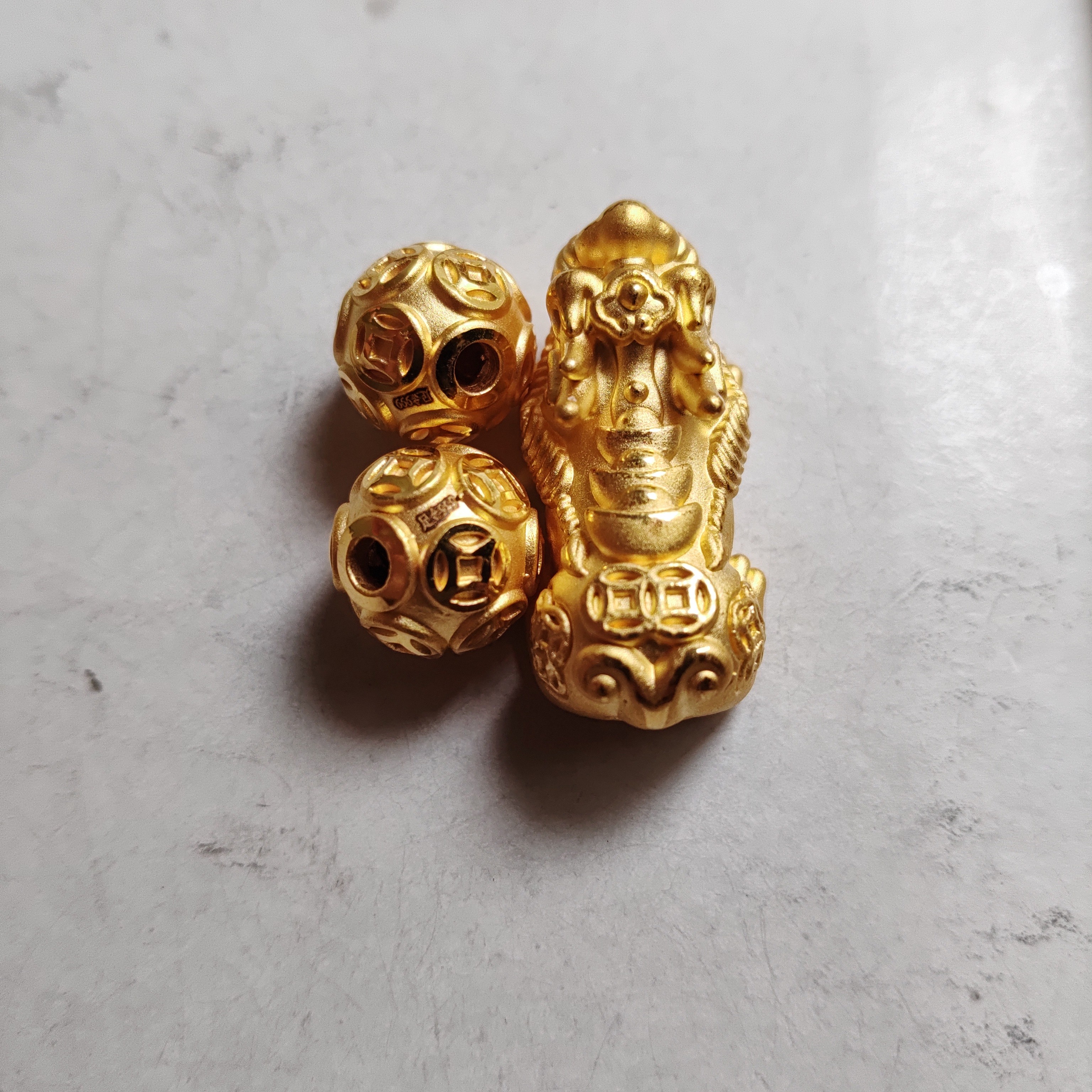 金元宝足金999貔貅珠子首饰