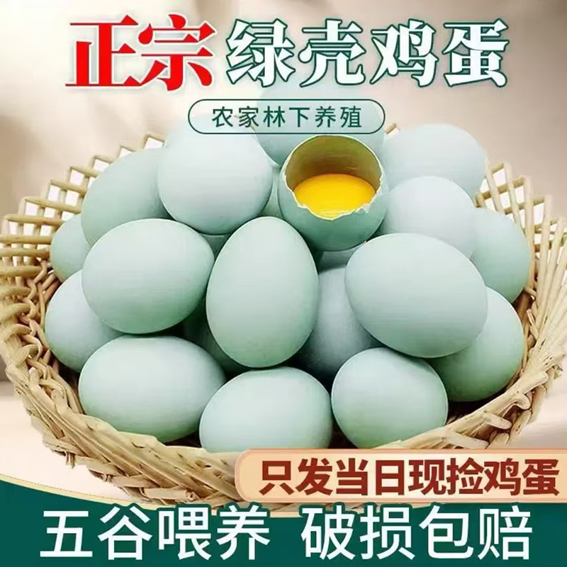 ［山货出山］农家散养走地五黑鸡蛋绿壳土鸡蛋跑山鸡五谷喂养柴鸡蛋