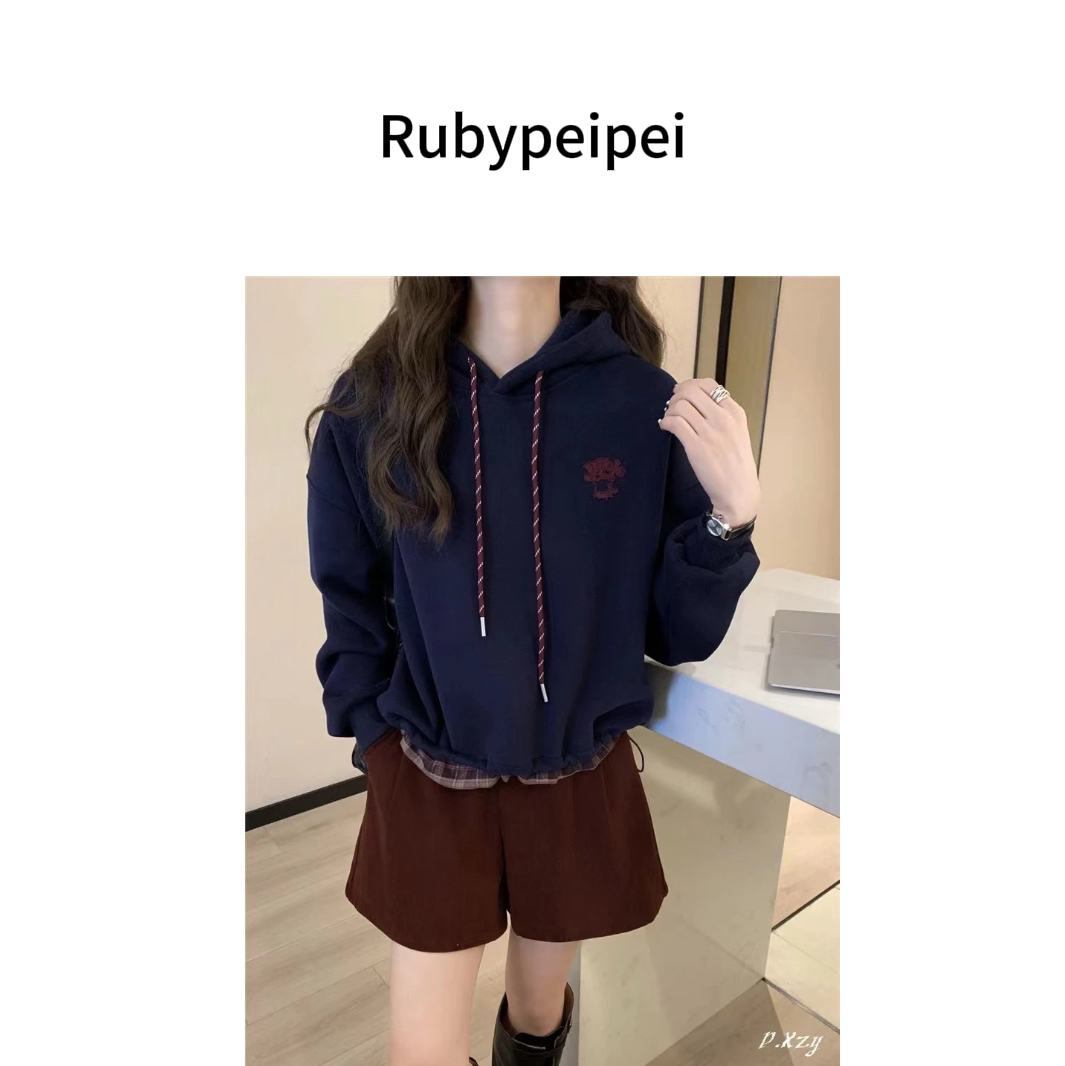 【Ruby佩】新品韩版宽松设计感加绒百搭小个子卫衣