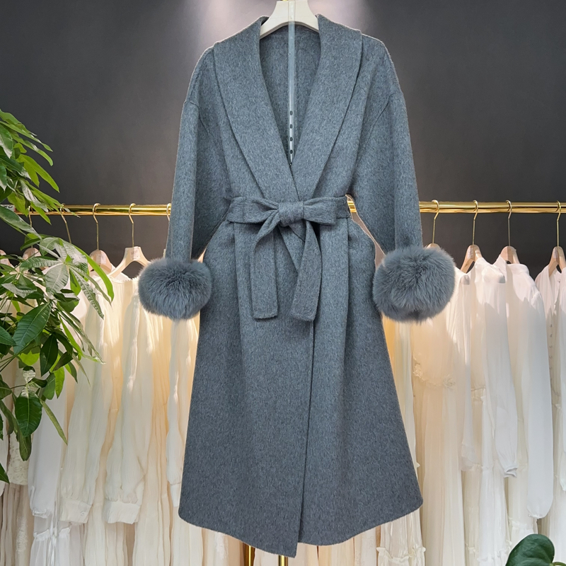 【A9209】毛呢外套女2025秋冬新款时尚设计感中长款毛呢外套