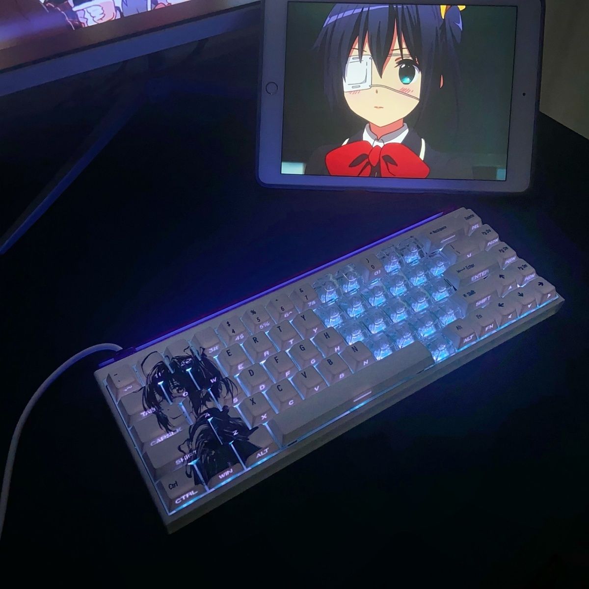 小鸟游六花2.0键帽侧刻ace68 x87 醉鹿a75 迈从jet75 65 87