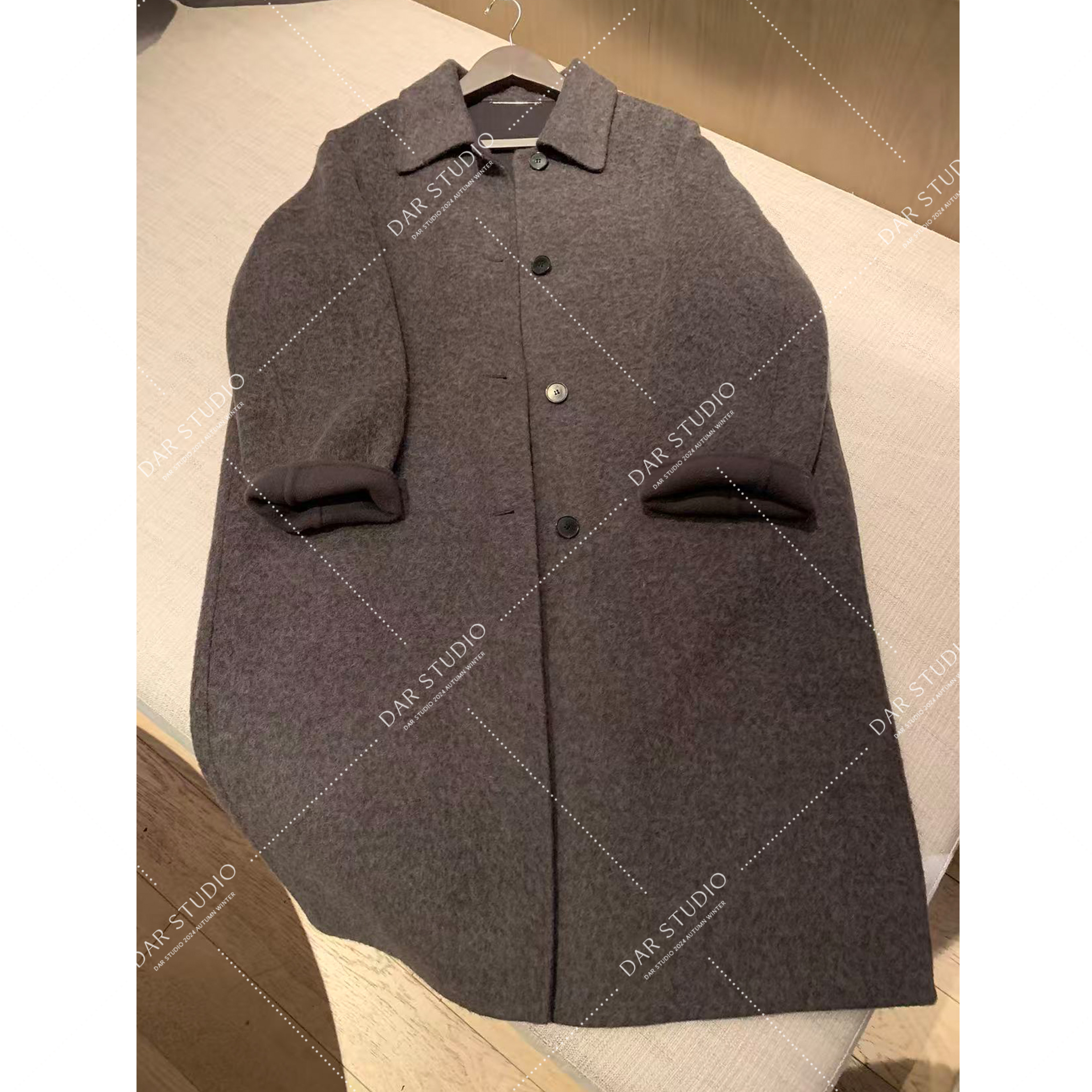 DAR STUDIO 【伦敦调性】2025早冬绵羊毛羊驼毛中长款大衣外套