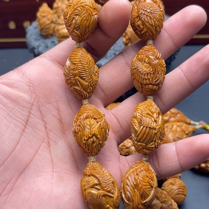 吊坠橄榄核九凤核雕