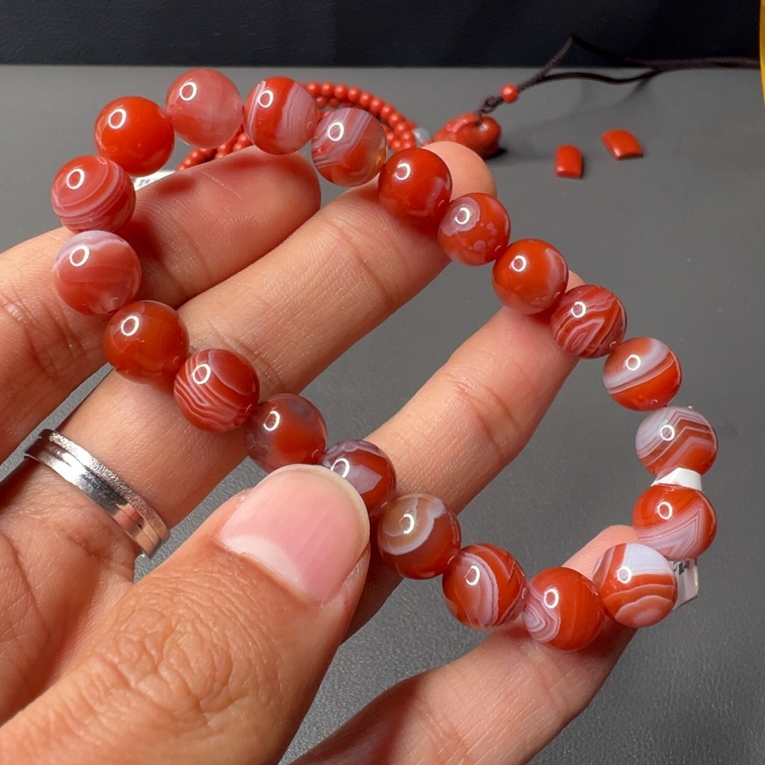 南红玛瑙未镶嵌31号南红单圈9+