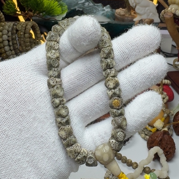 星月菩提手串7号车尺寸10石玉玛尼堆双标手持