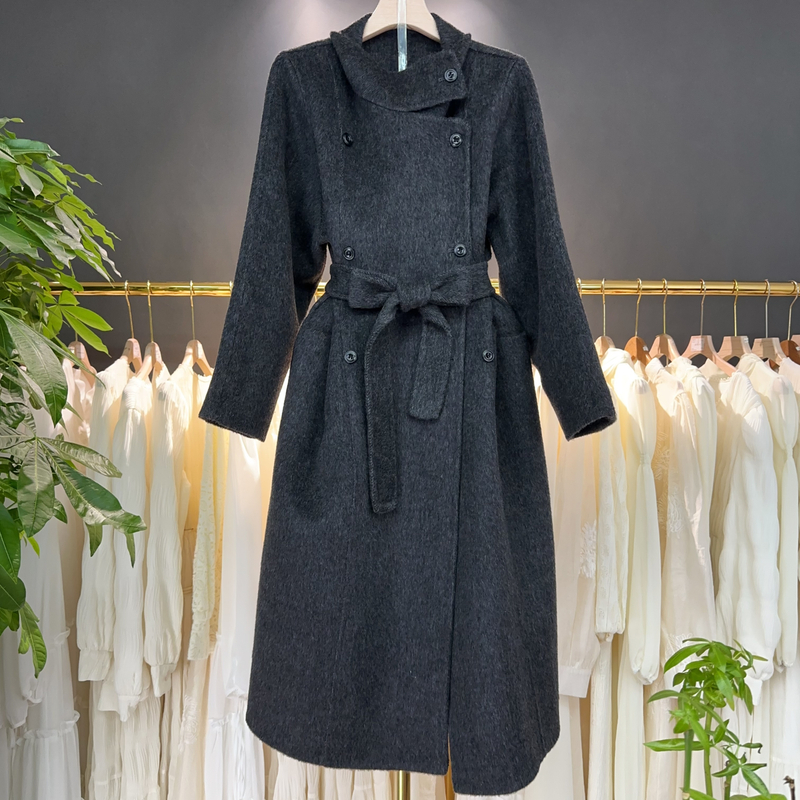 【A9253】毛呢外套女2025秋冬新款时尚休闲设计感毛呢外套