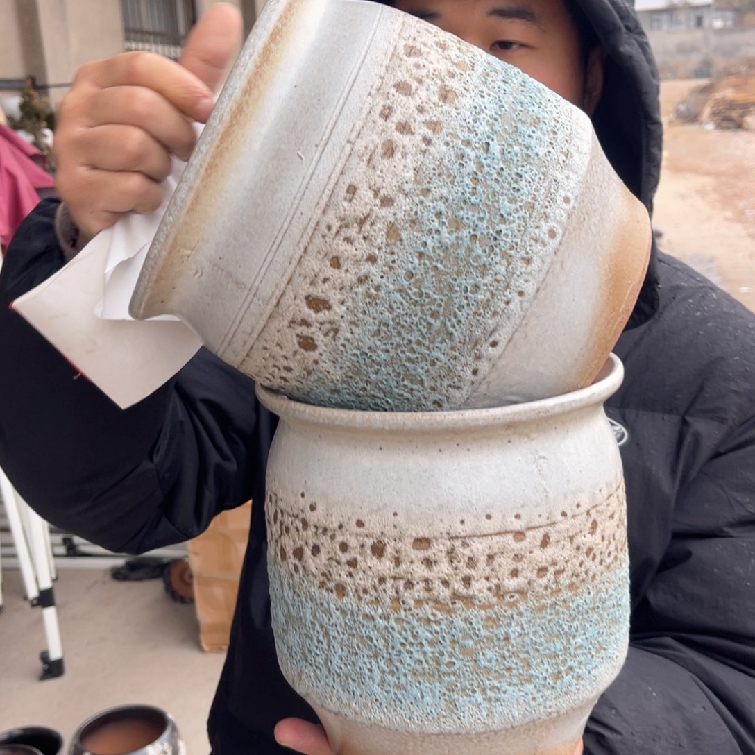 红陶彭于晏花盆0214-1044