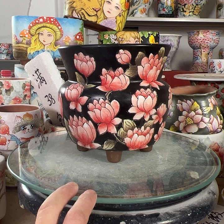 满38包邮 景德镇幸运花盆