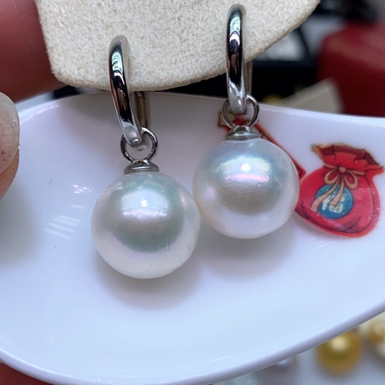 淡水珍珠耳饰银S925镶嵌