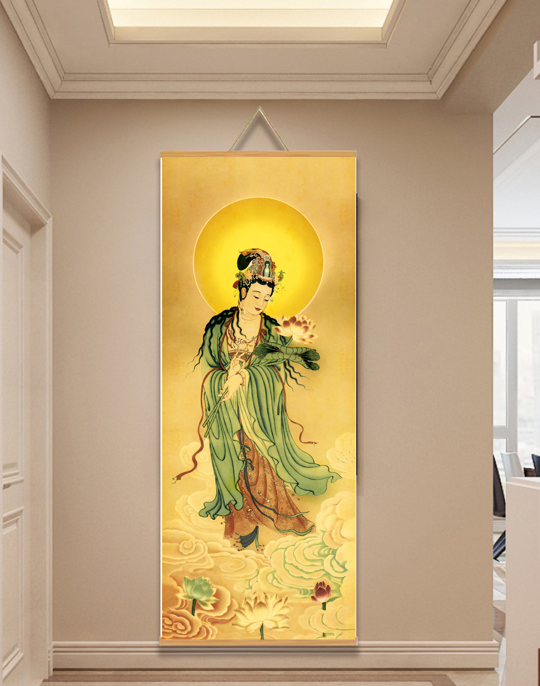 【129大势至】60x120cm现代简约挂轴装饰画办公室家居装饰画