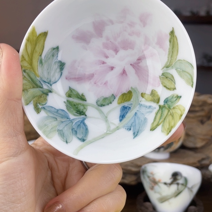 杯主人杯手绘釉下彩