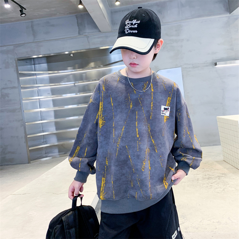 男童秋装新款卫衣2025帅气儿童春秋中大童韩版男孩宽松上衣 WY262